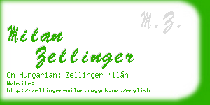 milan zellinger business card